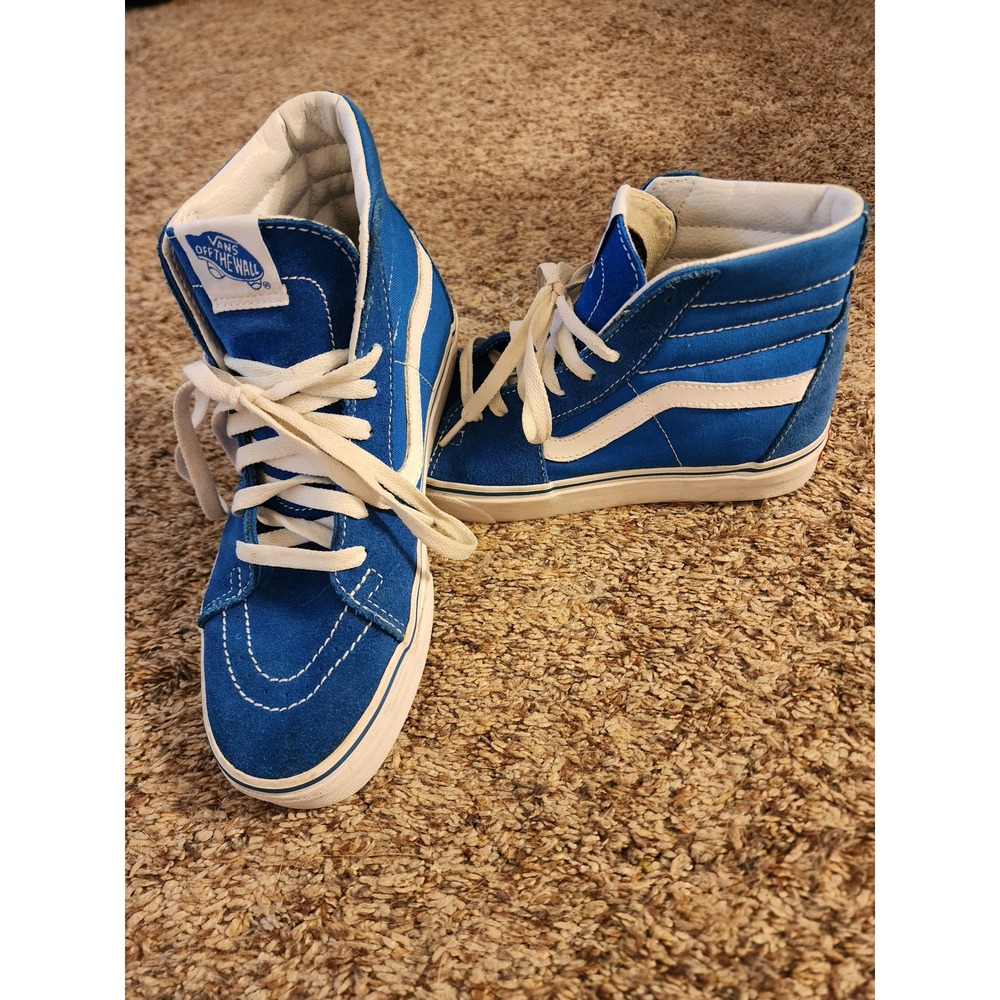 Vans Sk8-Hi High Top Classic Blue White Sneakers Men 5.5 Women 7 500714